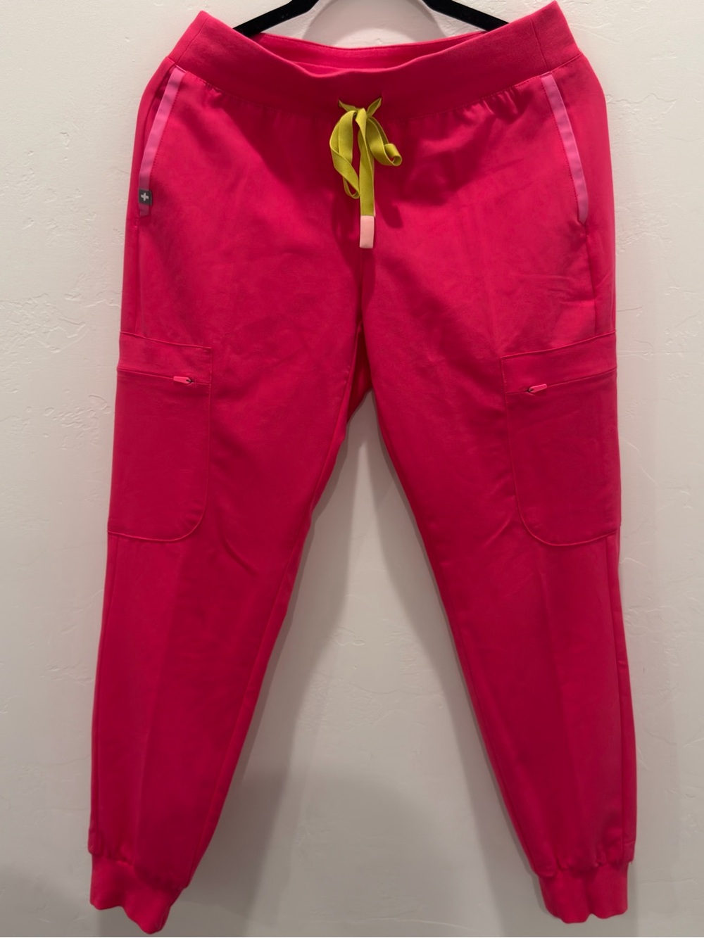 FIGS Hot Pink Scrub bottoms with Contrast Stitching